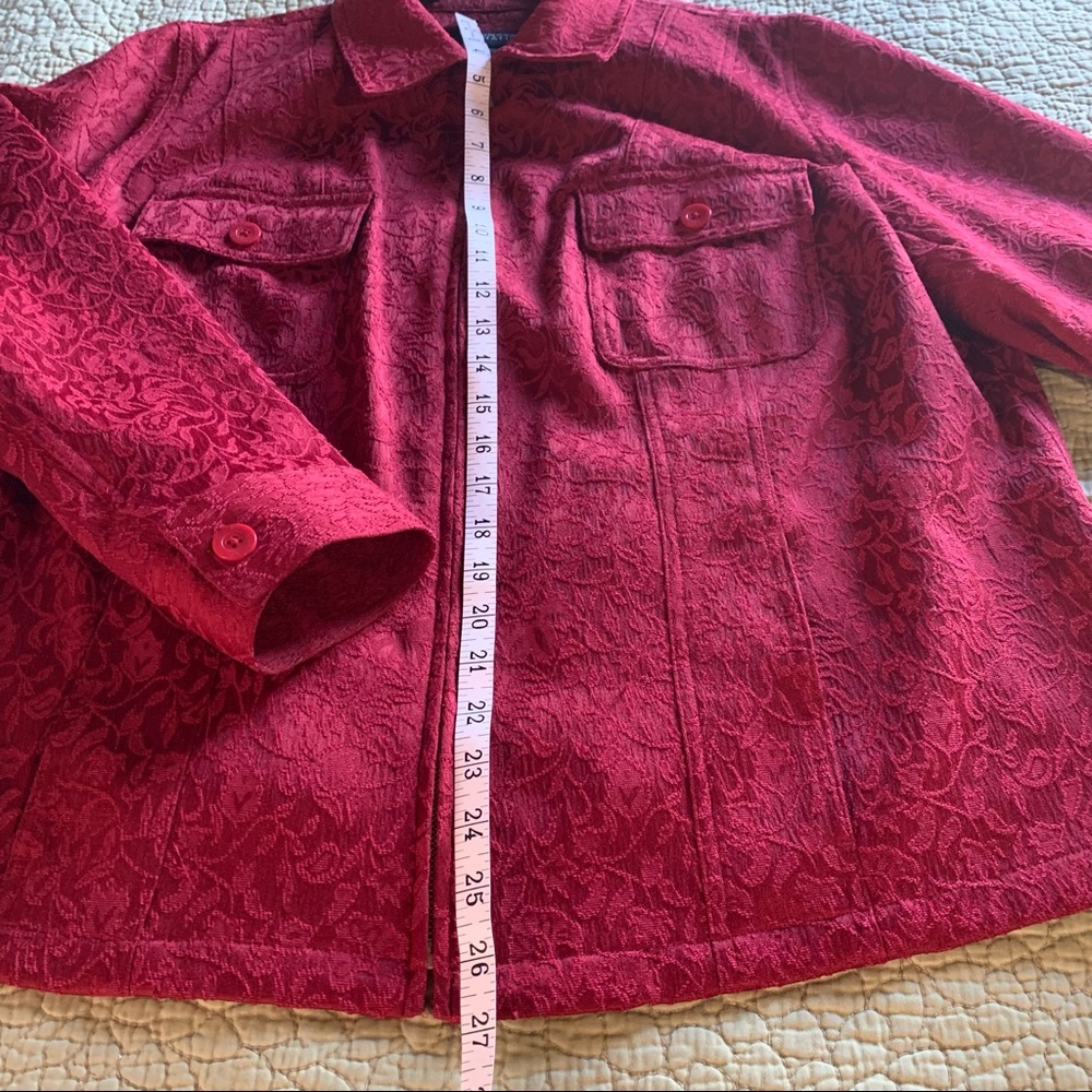 Jones of New York Red Brocade Blazer Size 1X - Picture 8 of 13
